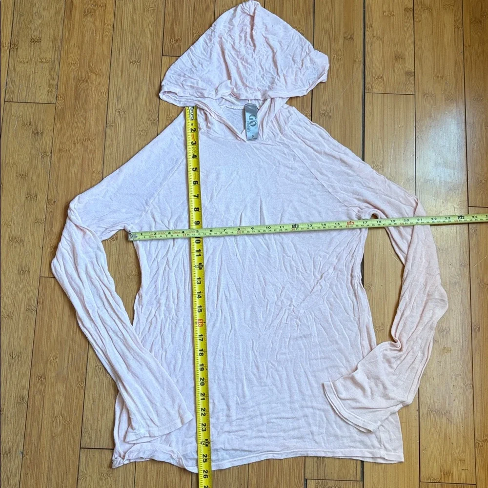 Pale Pink Lightweight Tissue Hooded Tee - S - Picture 7 of 10